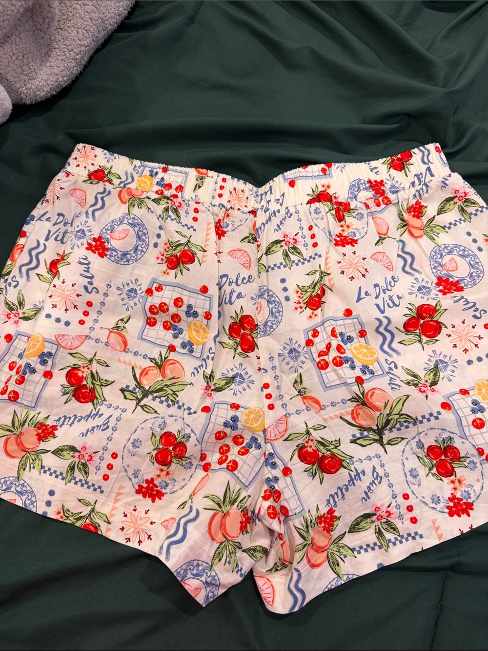 Women’s Printed Summer Shorts - White Floral & Fruit from Target - Picture 3 of 3
